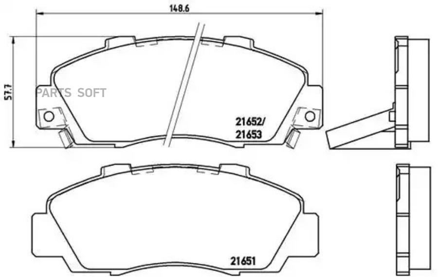 

Колодки торм.пер. HONDA CR-V I 10/95-02/02 HR-V 1.6 03/99-> Prelude V 10/96-10/00 BREMBO