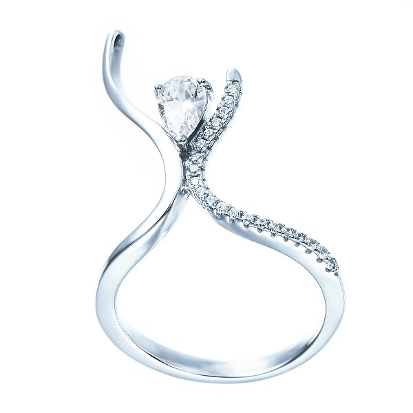 Кольцо из серебра р. 18 JV ML01881A_KO_001_WG, фианит