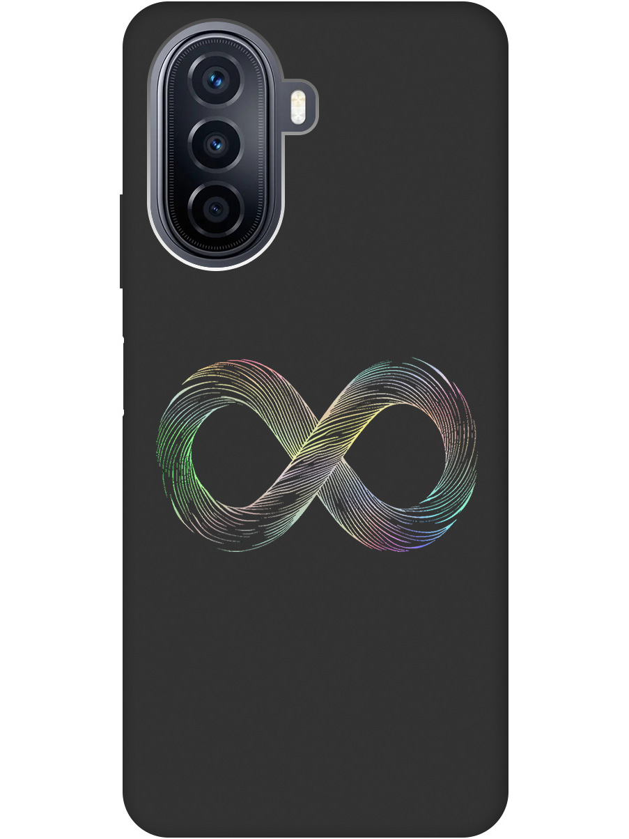

Силиконовый чехол на Huawei nova Y70 с принтом "Знак бесконечность" матовый черный, Черный;серебристый, 740133461