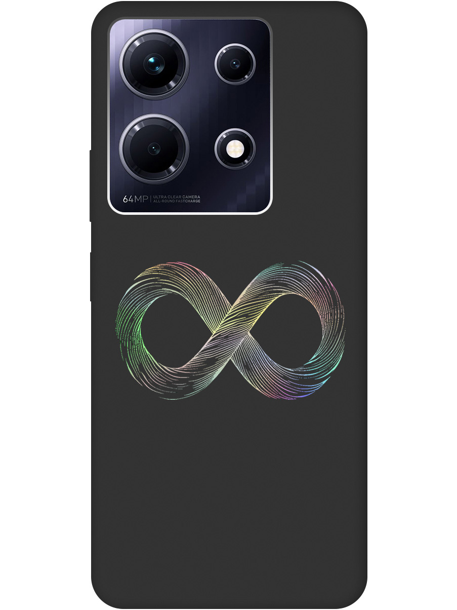 

Силиконовый чехол на Infinix Note 30 с принтом "Знак бесконечность" матовый черный, Черный;серебристый, 773943761