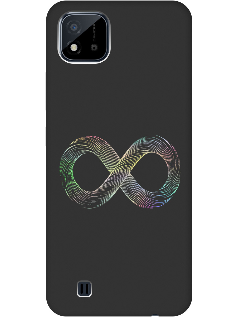 

Силиконовый чехол на Realme C20/C11 (2021) с принтом "Знак бесконечность" матовый черный, Черный;серебристый, 726147461
