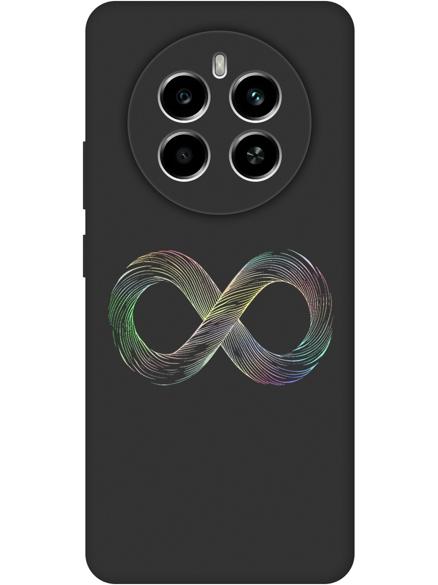 

Силиконовый чехол на Realme 13 4G с принтом "Знак бесконечность" матовый черный, Черный;серебристый, 784807361