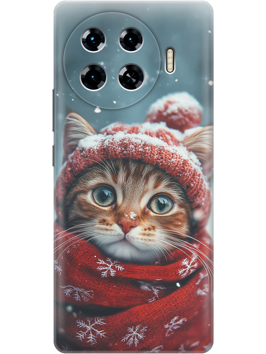 

Силиконовый чехол на Tecno Spark 20 Pro+ с принтом "Котик и снегопад", Прозрачный;белый;желтый;красный;синий, 783985012