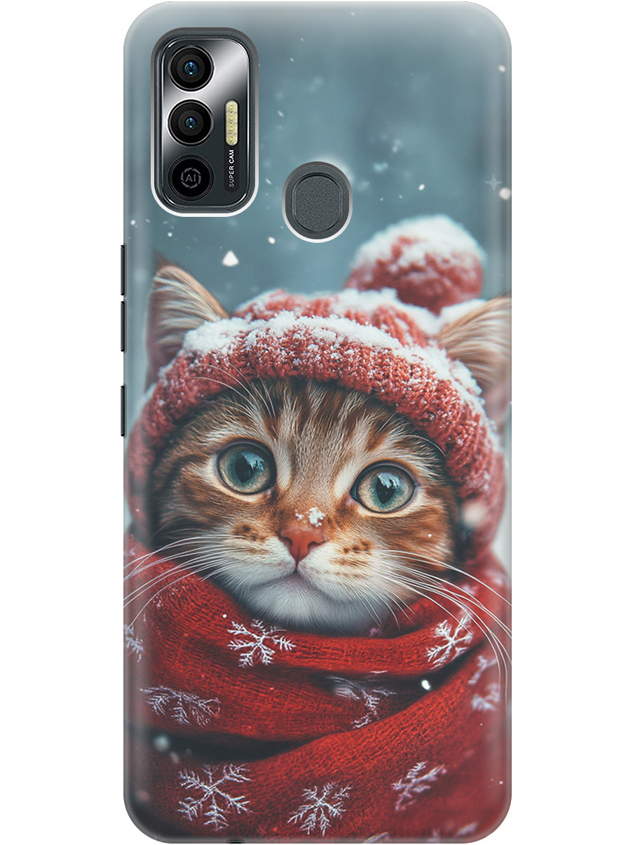 

Силиконовый чехол на Tecno Spark 7 с принтом "Котик и снегопад", Прозрачный;белый;желтый;красный;синий, 741736112