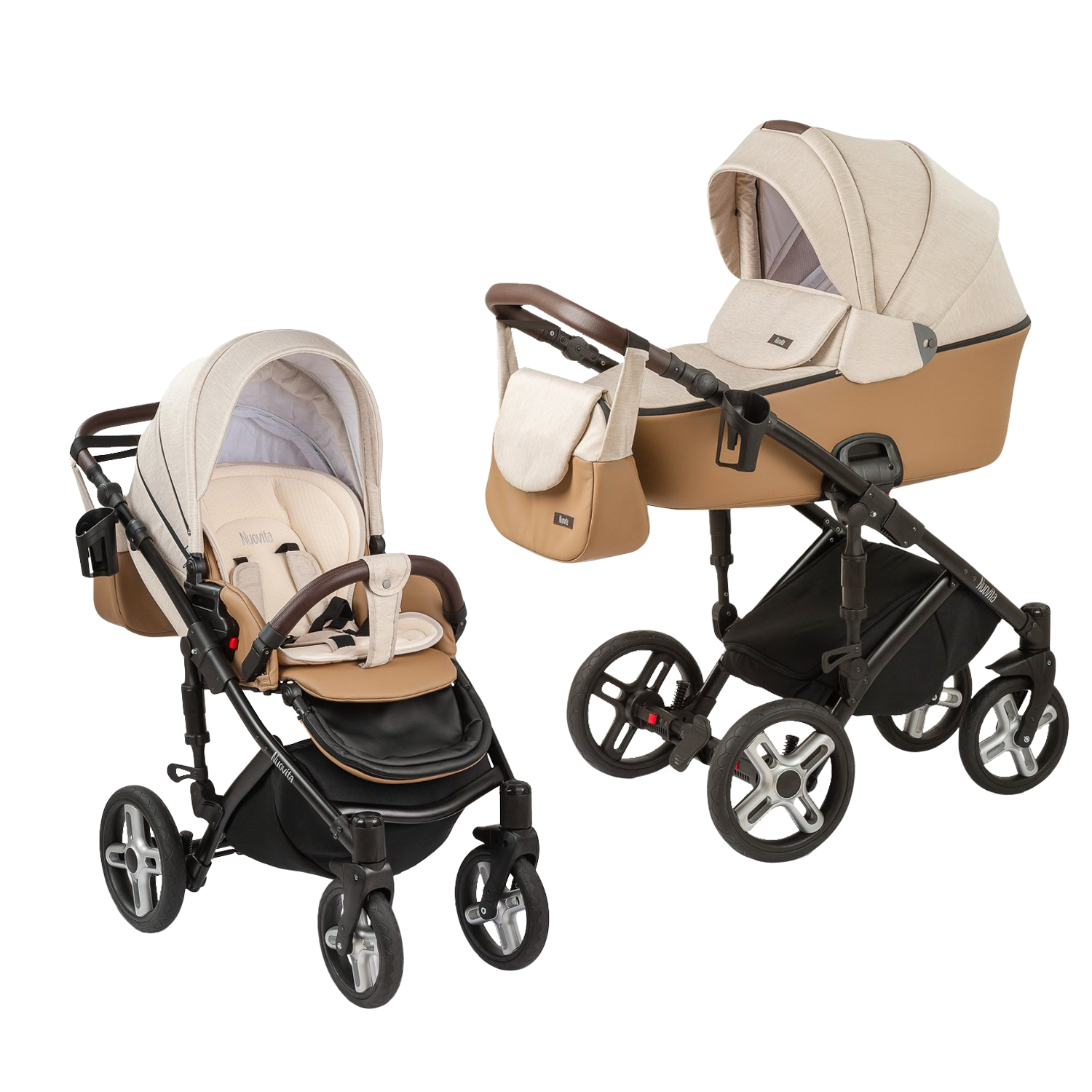 Детская коляска Nuovita Carro Sport 2 в 1 (Beige marrone/Бежево-коричневый) коляска reindeer wiklina eco line set 1 люлька на раме с конвертом коричневый el 1