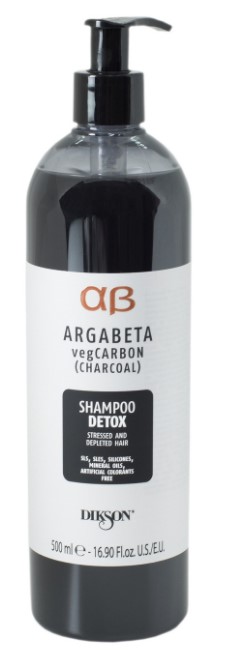 Шампунь с растительным углем ARGABETA Shampoo DETOX, 500 мл шампунь с растительным углем маслами лаванды и иланг иланга для волос подверженных стрессу shampoo detox 2542 500 мл