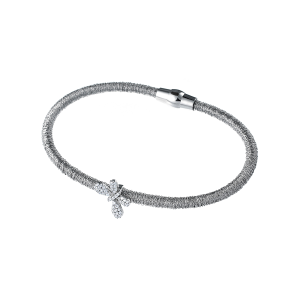 

Браслет из серебра р. 18 Element47 082_229_001_WG, фианит, 082_229_001_WG
