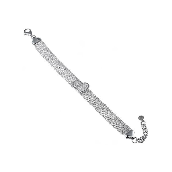 

Браслет из серебра р. 18 Element47 132_863_001_WG, фианит, 132_863_001_WG