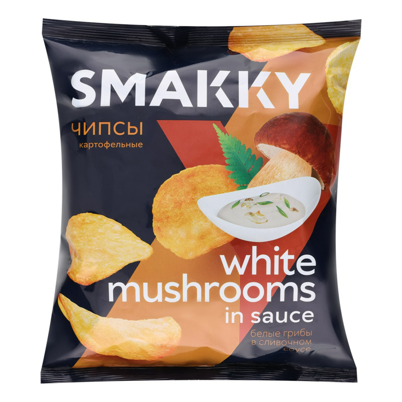 Чипсы картофельные Smakky со вкусом белых грибов в сливочном соусе 90 г