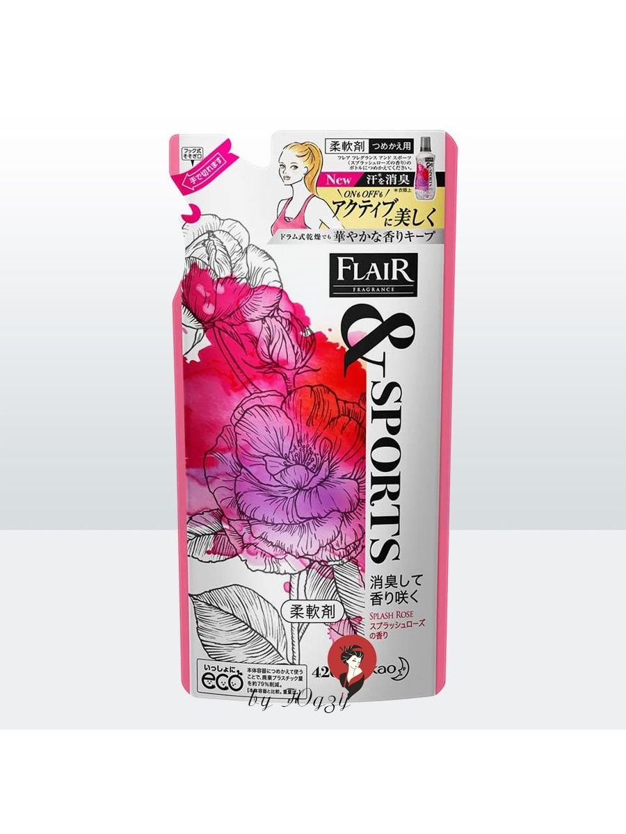 фото Кондиционер для белья с дезодорирующей формулой flair fragrance&sports splash rose 420мл kao