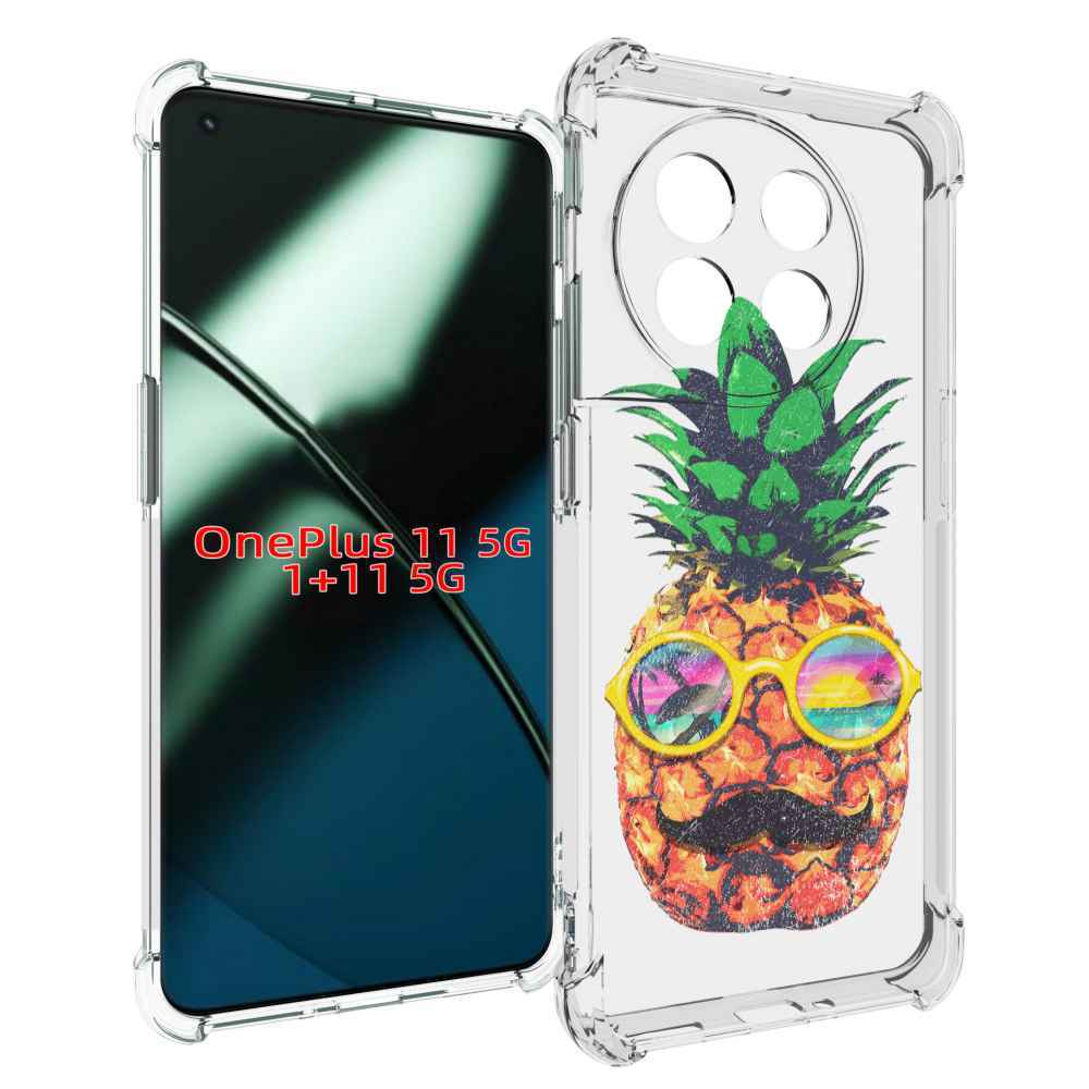 

Чехол MyPads прикольный ананас с лицом для OnePlus 11, Прозрачный, Tocco