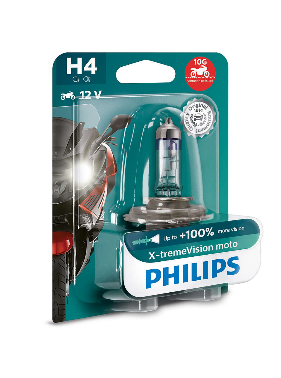 фото А/лампа philips h4 130% 12v 60/55w p43t-38 x-treme vision (1шт) philips арт. 12342xvbw