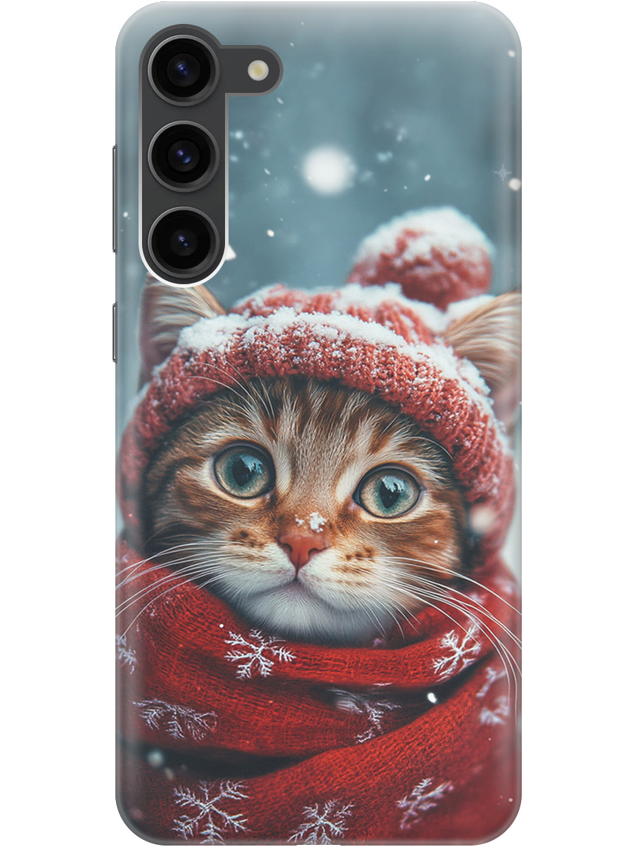 

Силиконовый чехол на Samsung Galaxy S23+ с принтом "Котик и снегопад", Прозрачный;белый;желтый;красный;синий, 767959312