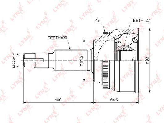 

ШРУС наружный LYNXauto co3752a, ШРУС наружный LYNXauto co3752a LYNXauto co3752a