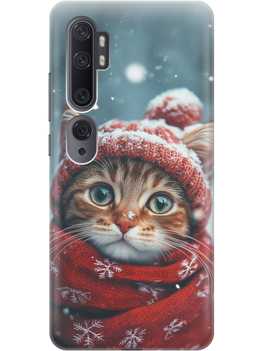 

Силиконовый чехол на Xiaomi Mi Note 10 / Note 10 Pro с принтом "Котик и снегопад", Прозрачный;белый;желтый;красный;синий, 722362012