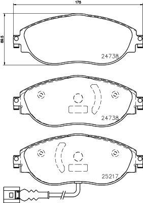 

Колодки торм.пер. AUDI A3, SEAT Leon, SKODA Octavia/Superb, VW Golf VII/Passat 1.0- BREMBO