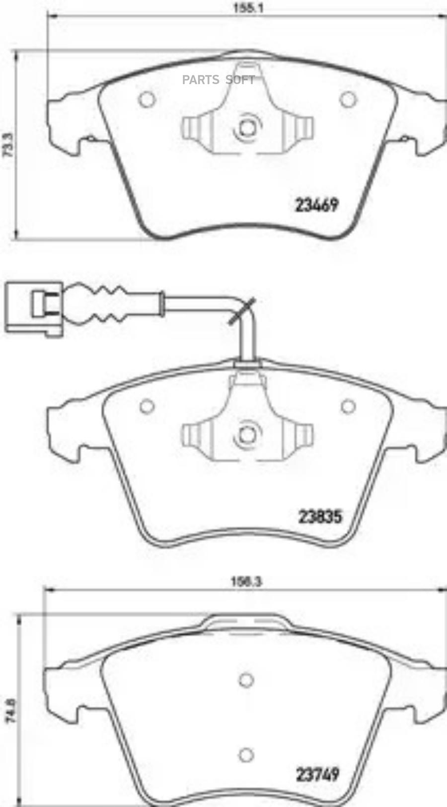 

BREMBO Колодки торм.пер. VW Touareg 02-10