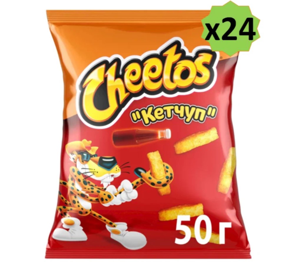 Снэки кукурузные Cheetos со вкусом кетчупа 24x50 г 1538₽