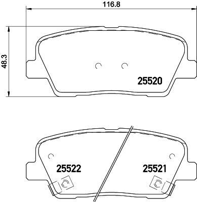 

Колодки торм.зад. HYUNDAI Equus/Genesis 2.0-3.8 08-> BREMBO