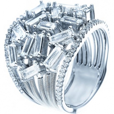 Кольцо из серебра р. 16,5 JV DM2243R_KO_001_WG, фианит