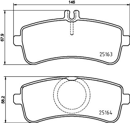 

Колодки торм.зад. MERCEDES C-CLASS W205/S205/ S-CLASS W222/C217 04.14-> BREMBO