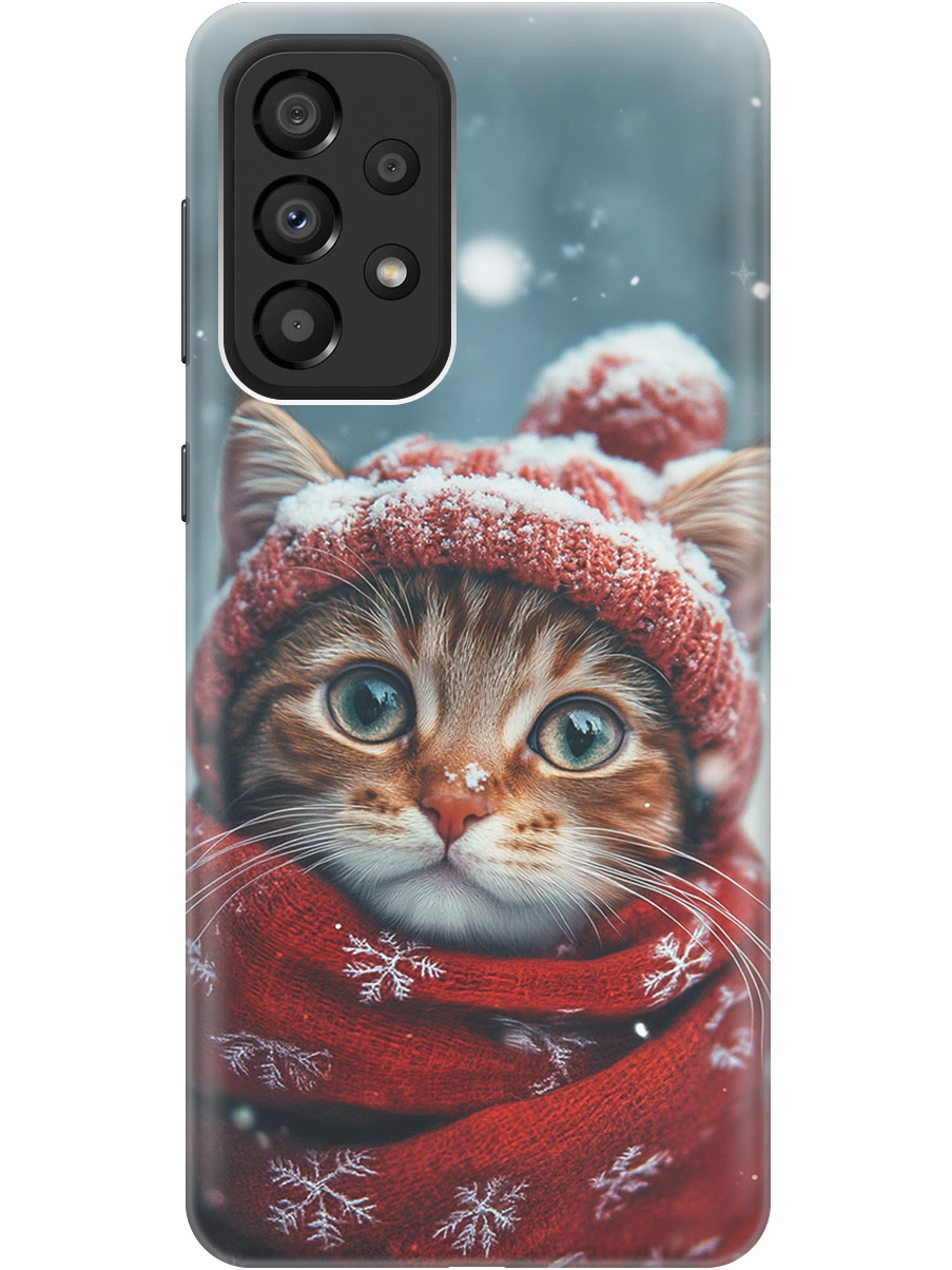

Силиконовый чехол на Samsung Galaxy A33 5G с принтом "Котик и снегопад", Прозрачный;белый;желтый;красный;синий, 740132912