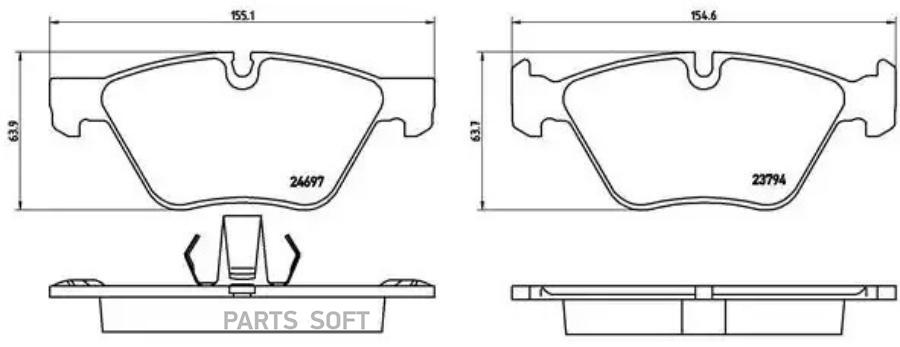 

Тормозные колодки brembo передние для BMW E60, E61 2.0/2.5 D 2003- P06060