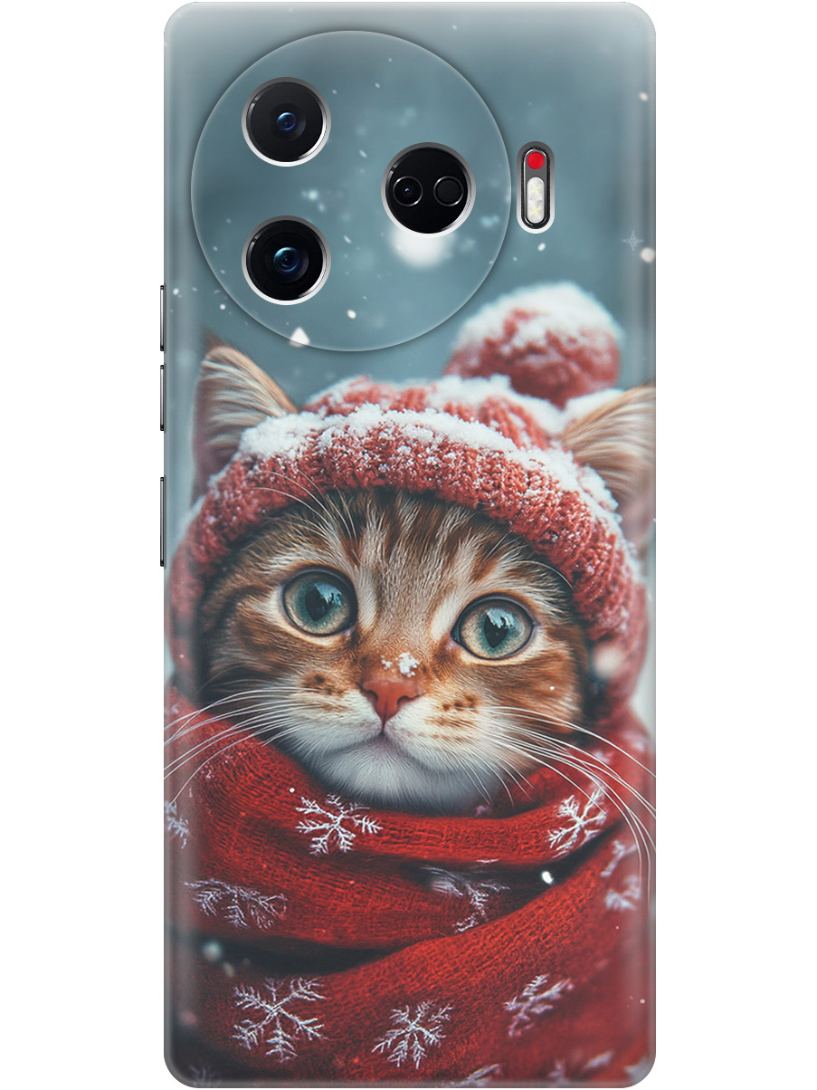 

Силиконовый чехол на Tecno Camon 30 Pro 5g с принтом "Котик и снегопад", Прозрачный;белый;желтый;красный;синий, 782633612