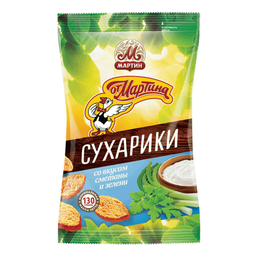 Сухарики От Мартина со вкусом сметаны и зелени 30x130 г 1906₽