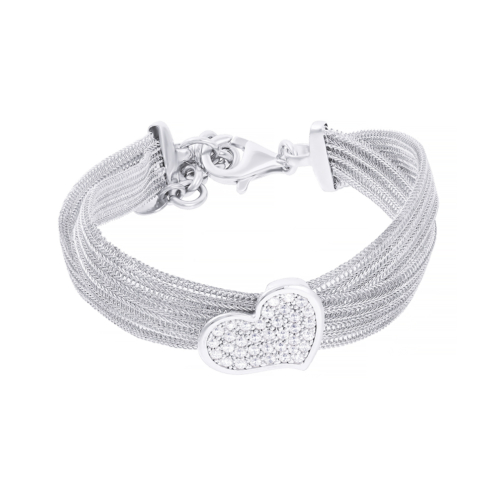 

Браслет из серебра р. 18 Element47 132_860_001_WG, фианит, 132_860_001_WG