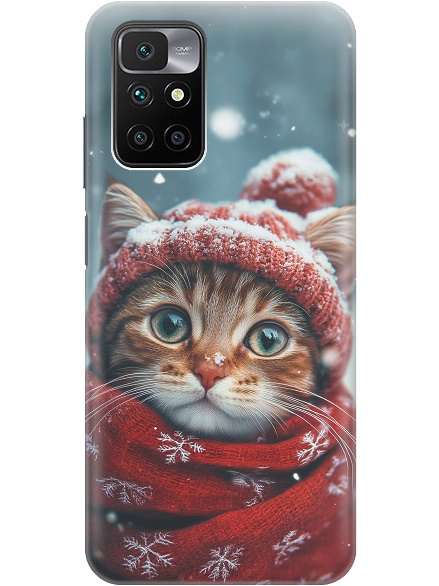 

Силиконовый чехол на Xiaomi Redmi 10 с принтом "Котик и снегопад", Прозрачный;белый;желтый;красный;синий, 731907112