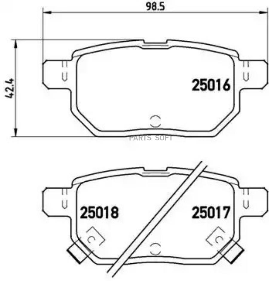 

BREMBO Колодки торм.зад. LEXUS CT 200h 10->, TOYOTA PRIUS 1.8 09->