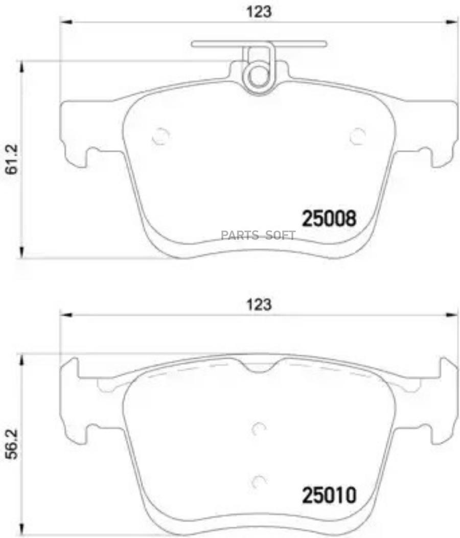 

Тормозные колодки brembo задние для Audi A3/Volkswagen Golf 1.2-2.0 12-