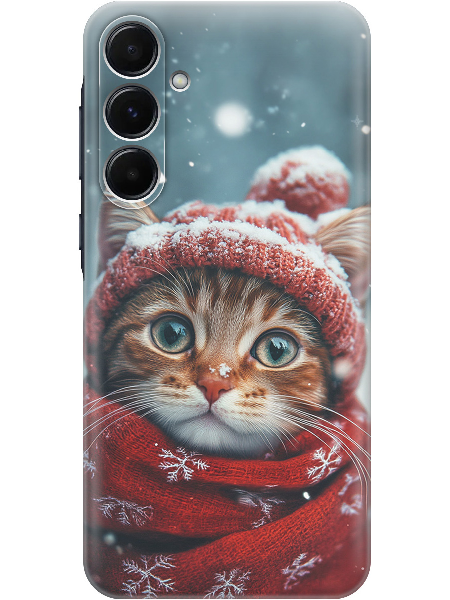 

Силиконовый чехол на Samsung Galaxy A55 с принтом "Котик и снегопад", Прозрачный;белый;желтый;красный;синий, 780484212