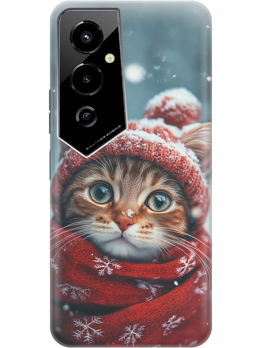 

Силиконовый чехол на Tecno Pova 4 Pro с принтом "Котик и снегопад", Прозрачный;белый;желтый;красный;синий, 762091512