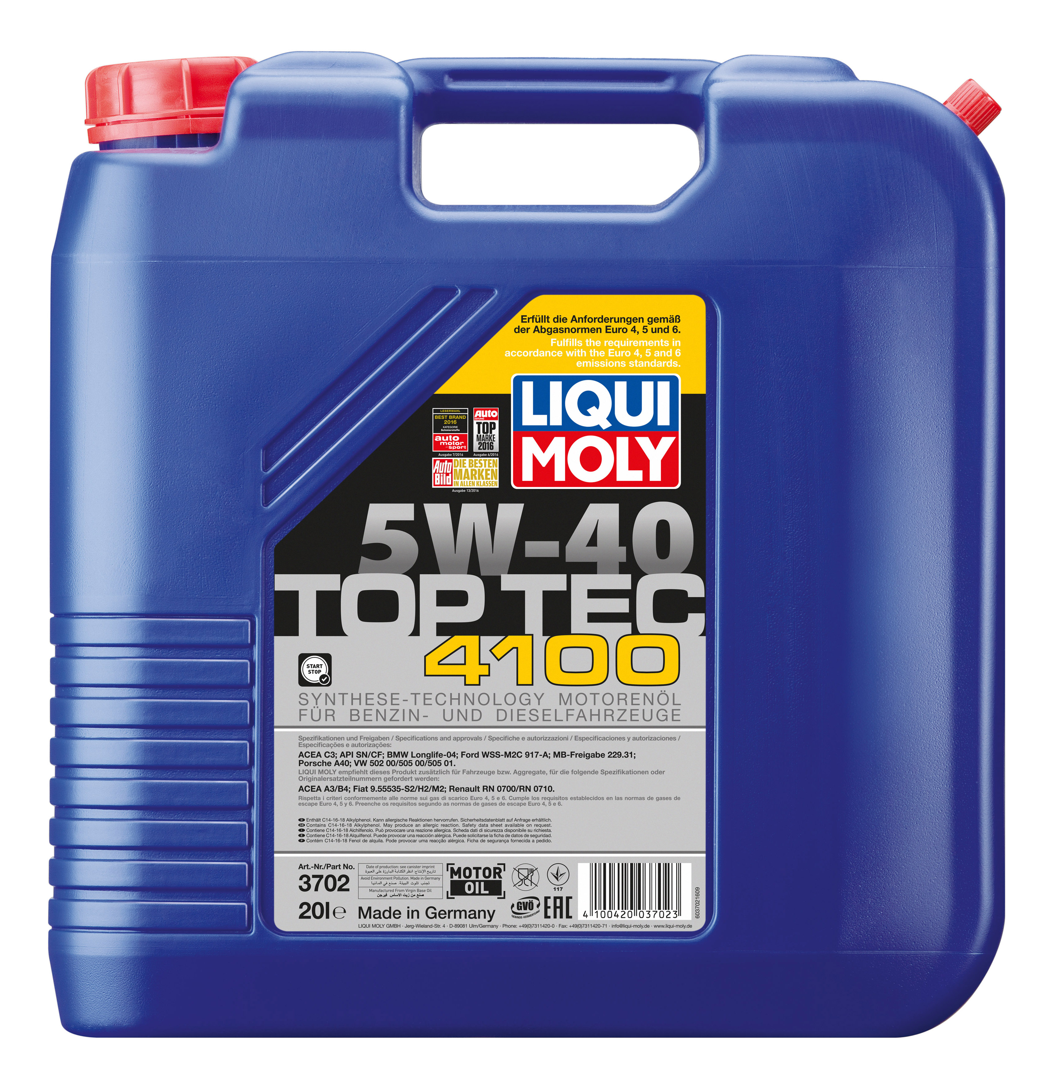 

Моторное масло LIQUI MOLY Top Tec 4100 5W40 20л