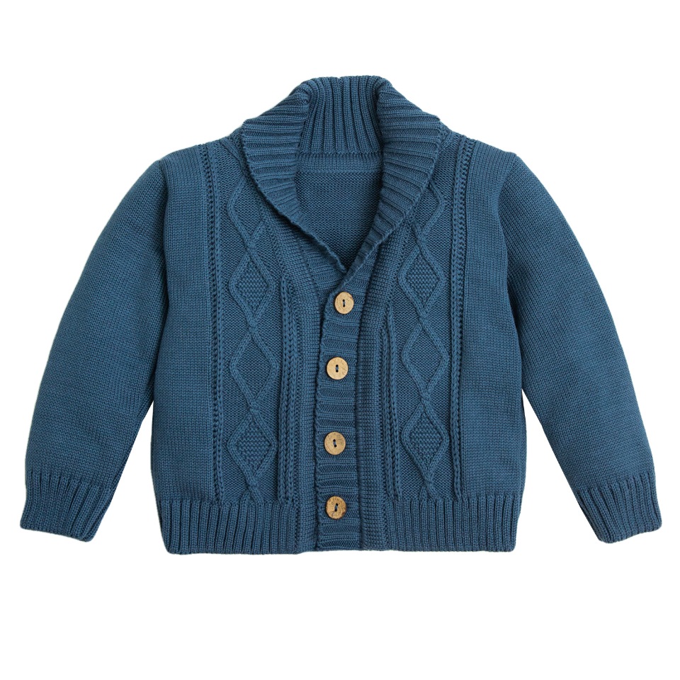 

Кофта детская Amarobaby Pure Love Strong, вязаная, синий, размер 86, AB-OD20-PLS12