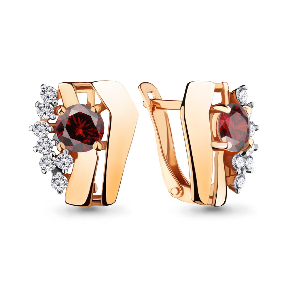 

Серьги из серебра с гранатом Aquamarine 4481803А_925_з, 4481803А_925_з