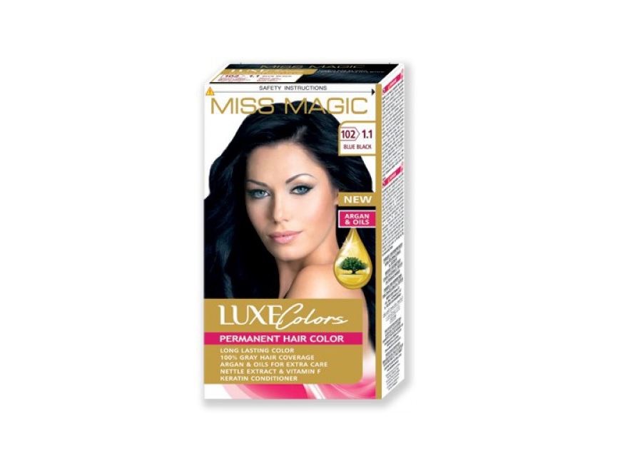 

Краска Miss Magic Luxe Colors для волос 102 1.1 дикая слива, Черный