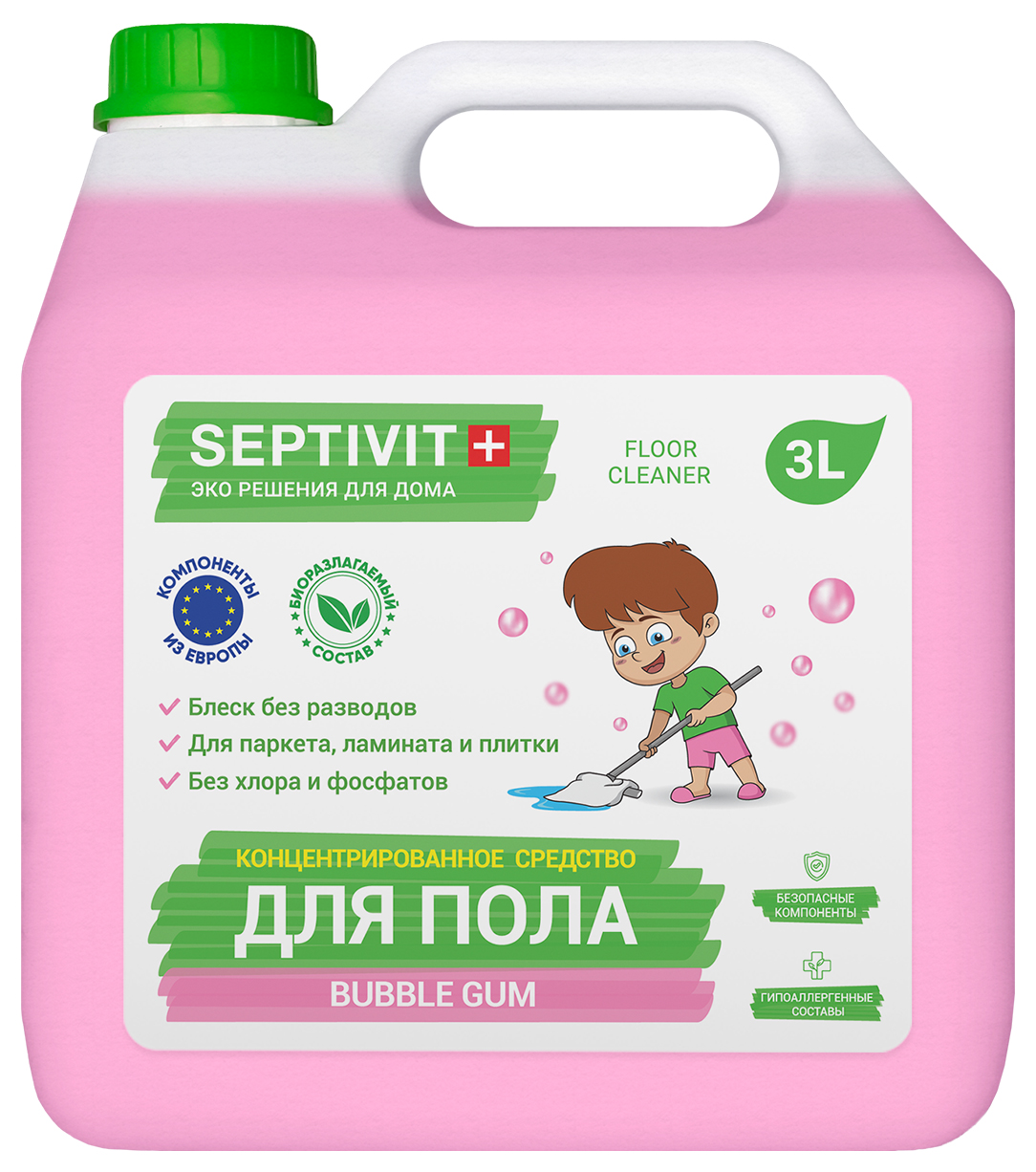 фото Средство для пола bubble gum septivit premium 3л