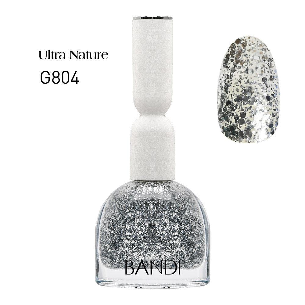 Лак для ногтей BANDI Ultra Nature, Sparkling Silver, G804s, 10 мл