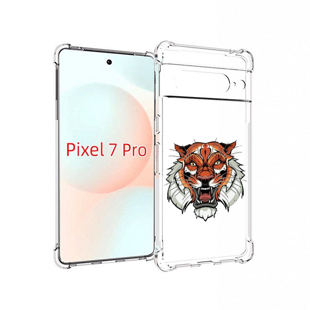 

Чехол Mypads Оранжевый Седой Тигр Для Google Pixel 7 Pro, Прозрачный, Tocco