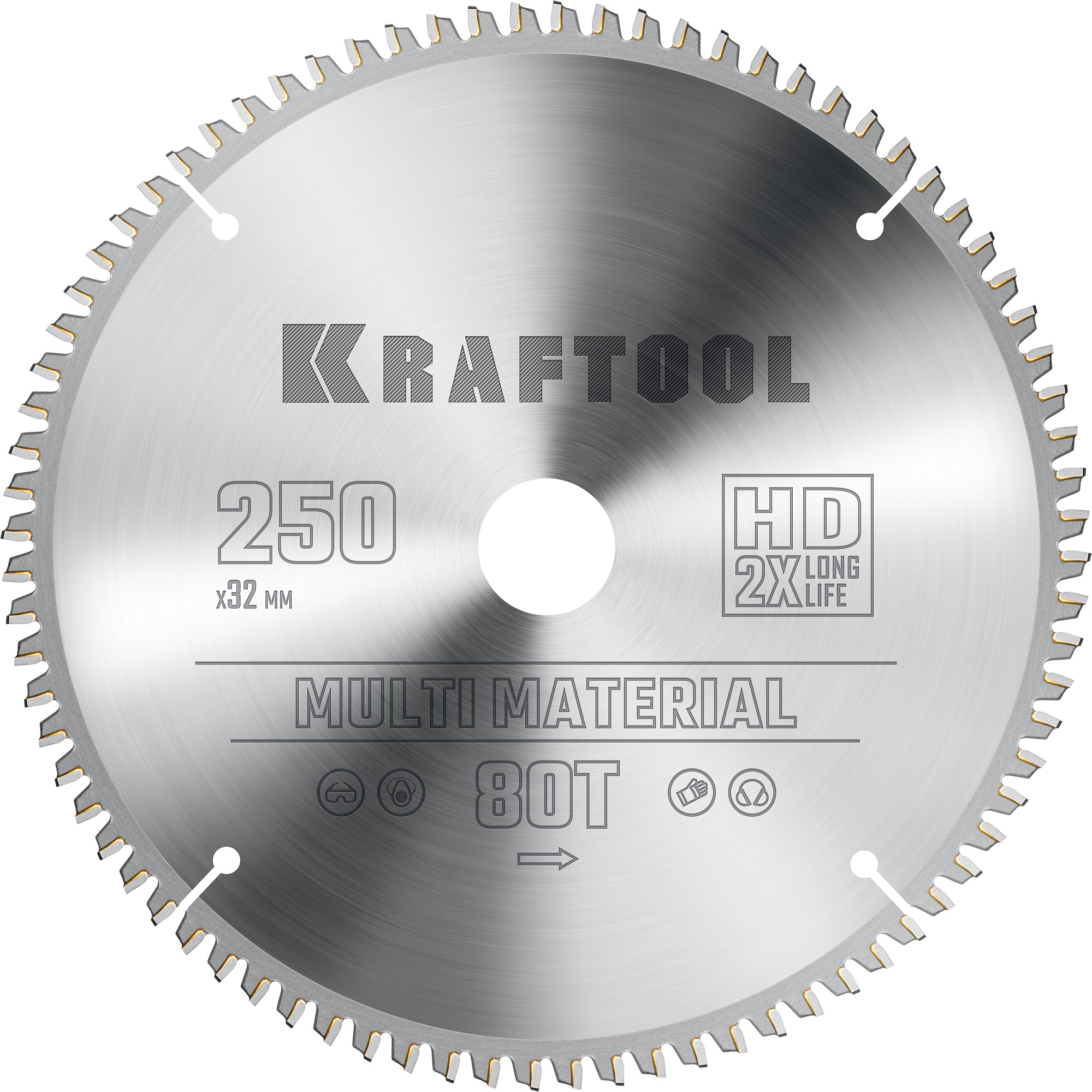 Диск пильный по алюминию Kraftool Multi Material 250х32 мм, 80Т 36953-250-32 диск пильный для циркулярных пил по дереву mos