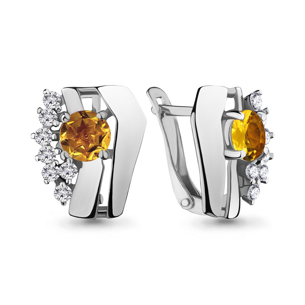 

Серьги из серебра с фианитом Aquamarine 4481806А_925_р, 4481806А_925_р