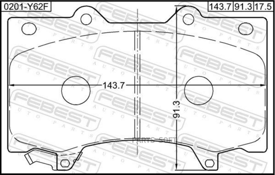 

Тормозные колодки FEBEST передние 0201Y62F