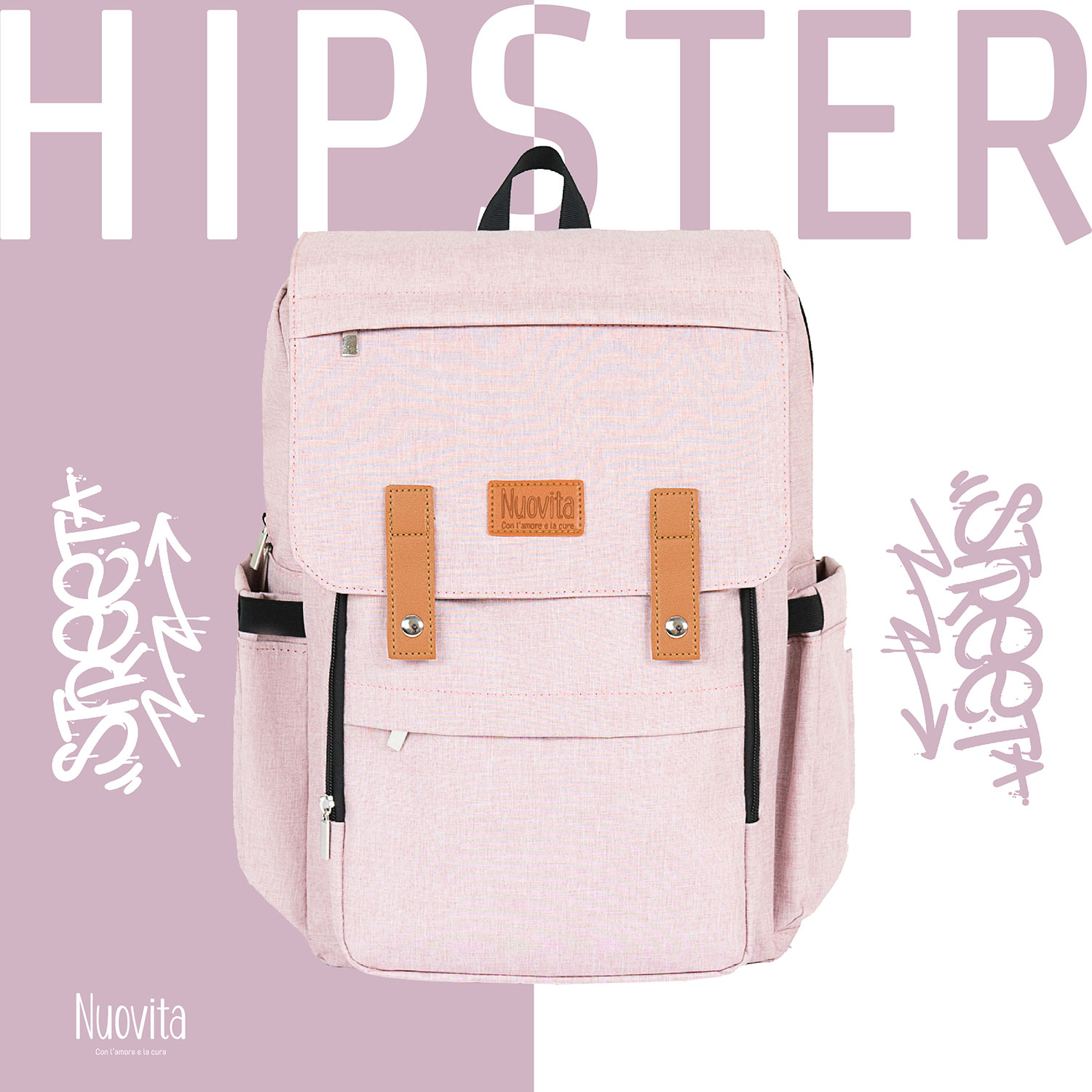 Рюкзак Nuovita CAPCAP hipster (Rosa/Розовый)