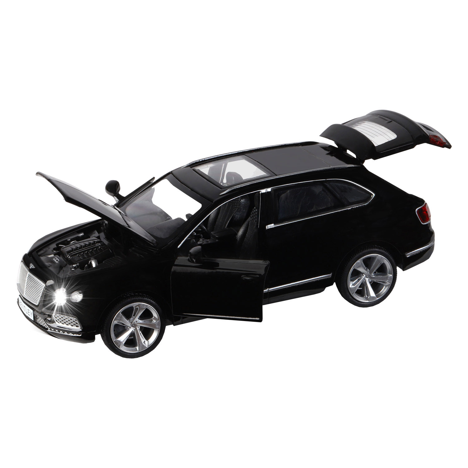 

Машинка 1:34 Bentley Bentayga свет/звук, откр. двери, капот и багажник инерция JB1251300, Черный