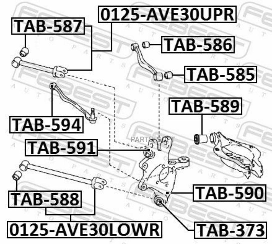 

FEBEST САЙЛЕНТБЛОК ЗАДНЕГО ВЕРХНЕГО РЫЧАГА