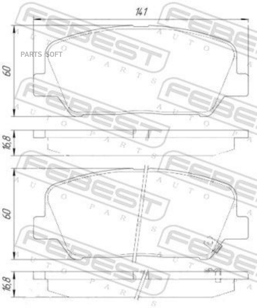 Тормозные колодки FEBEST передние 2201CEEDF