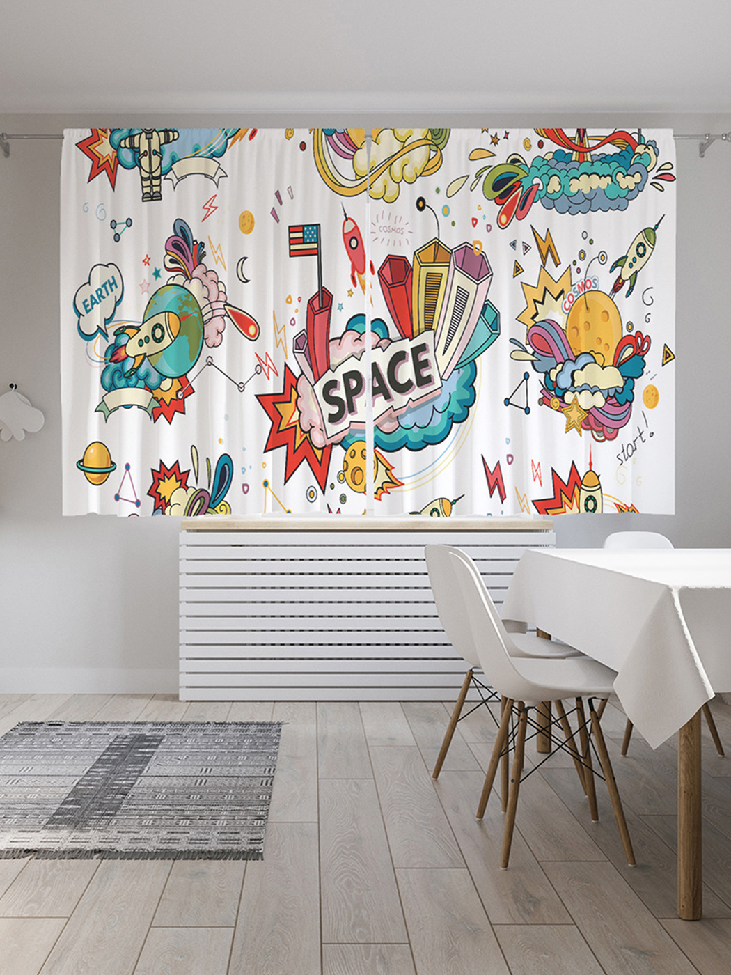 

Шторы с фотопечатью JoyArty "Космические события" из сатена, 290х180 см